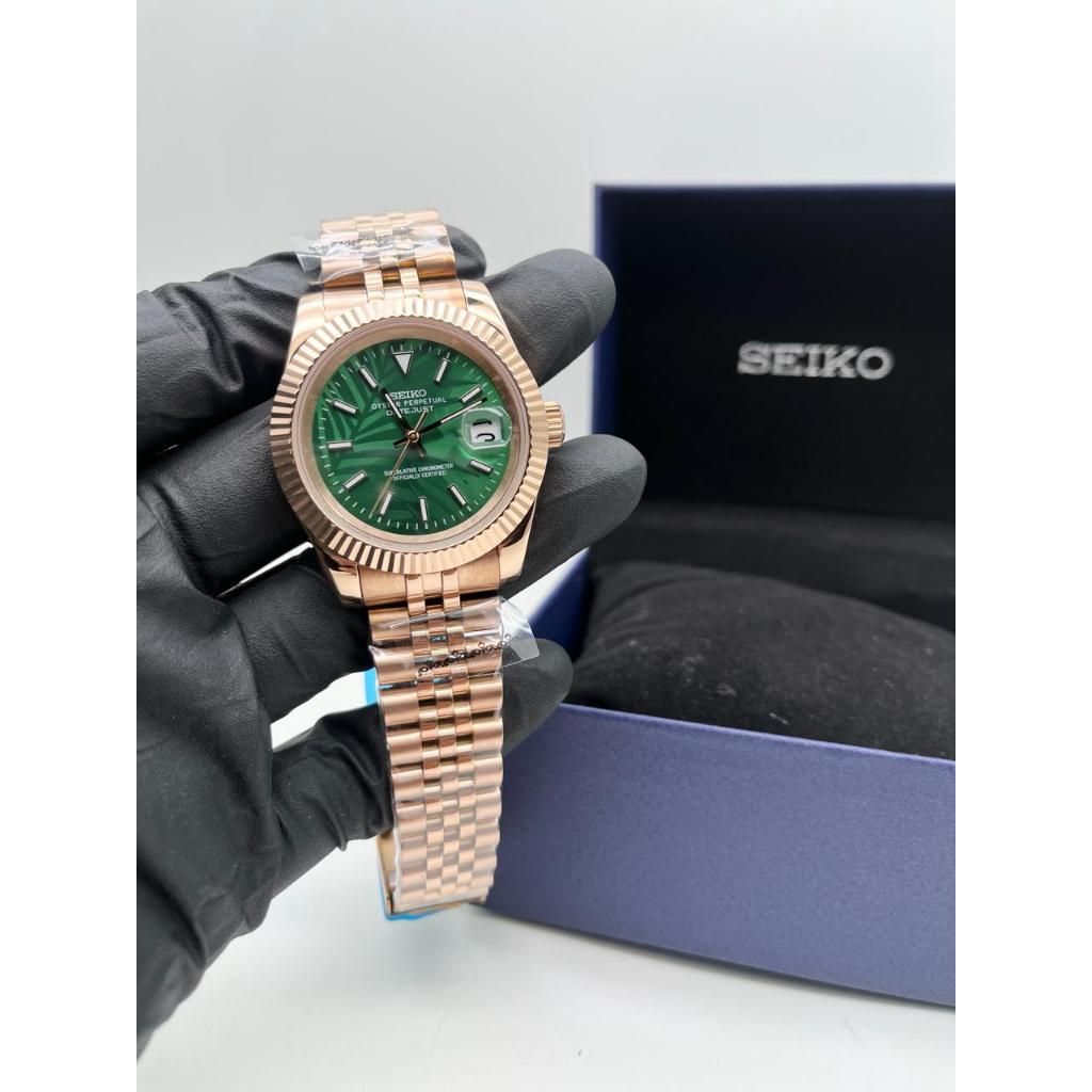 Seiko Datejust Rosegold Olive Green NH35A