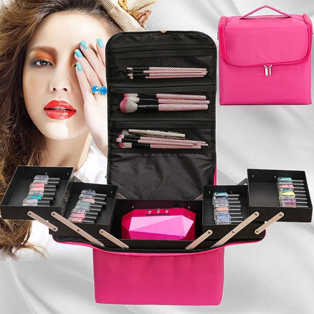 GROSIR JOGJA Tas Organizer Makeup Rak Perhiasan Wanita - DR102 - Pink