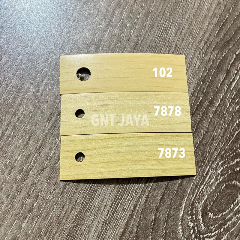 Edging carta taco 22mm-2cm || 42mm-4cm kode 7878 , 7873 , 102 tebal 1mm motif urat serat kayu hpl