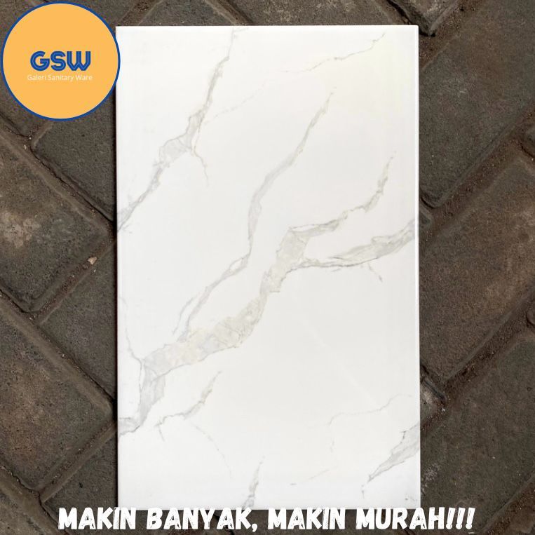 Keramik Dinding 25x40 Glossy Kualitas 1 Grade A Keramik Kamar Mandi Keramik Dinding Teras Aura White