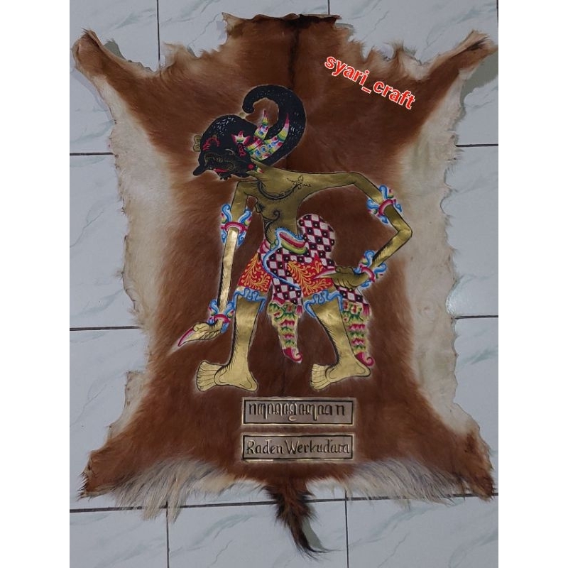 WAYANG ARJUNA DARI KULIT KAMBING LEMBARAN(COSTUM NAMA)
