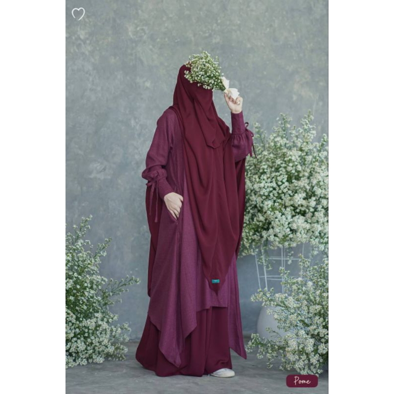 (NWT) PALMA SERIES BY MAHIRA INDONESIA WARNA POME | Gamis | Gamis Premium | Gamis Syar'i | Gamis Mus