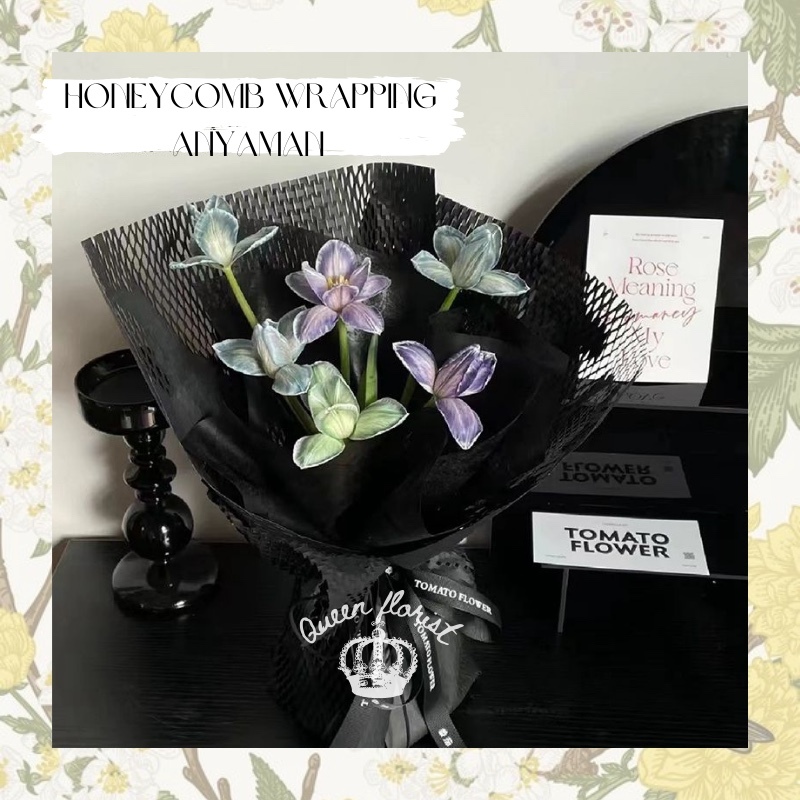

HONEYCOMB WRAPPING ANYAMAN ART MESH PAPER WRAPPING PAPER /KERTAS PEMBUNGKUS BUNGA KERAJINAN TANGAN