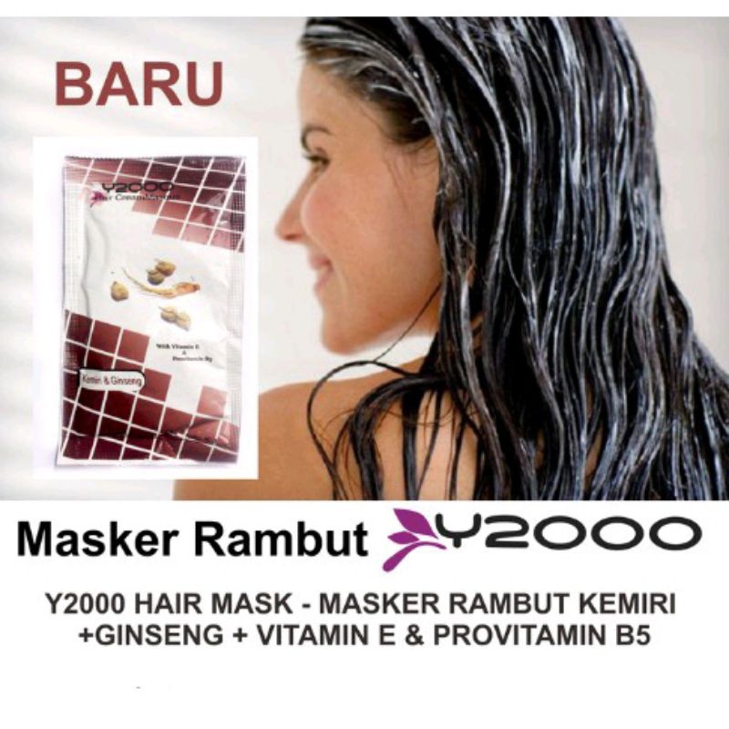Y2000 Hair Cream Perawatan Rambut Masque Kemiri & Ginseng 40Gr