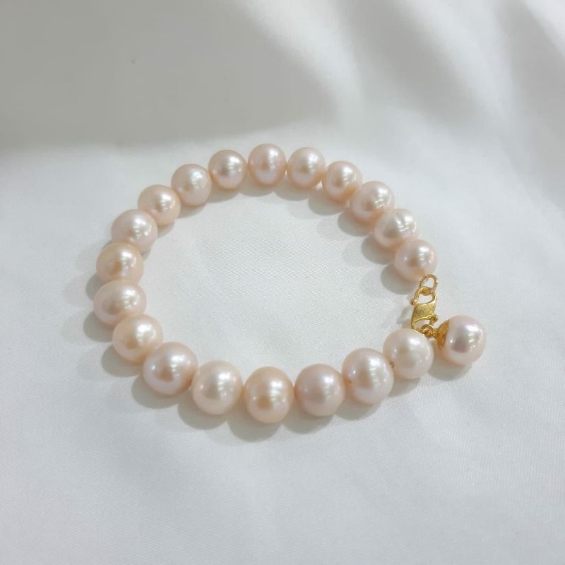 Gelang Kait Emas Mutiara Asli