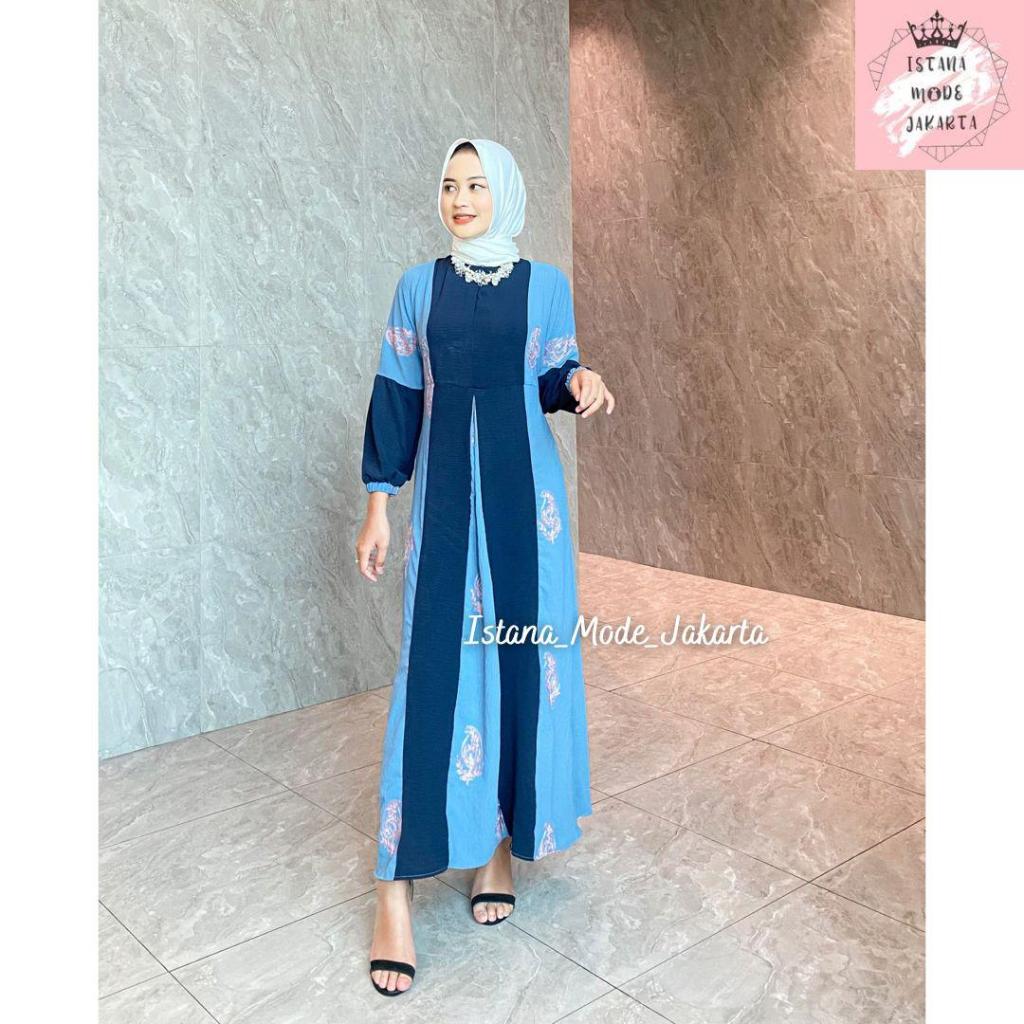 Imj Gamis Nisah Crinkle Pom Pom Premium All Size Fit to XL