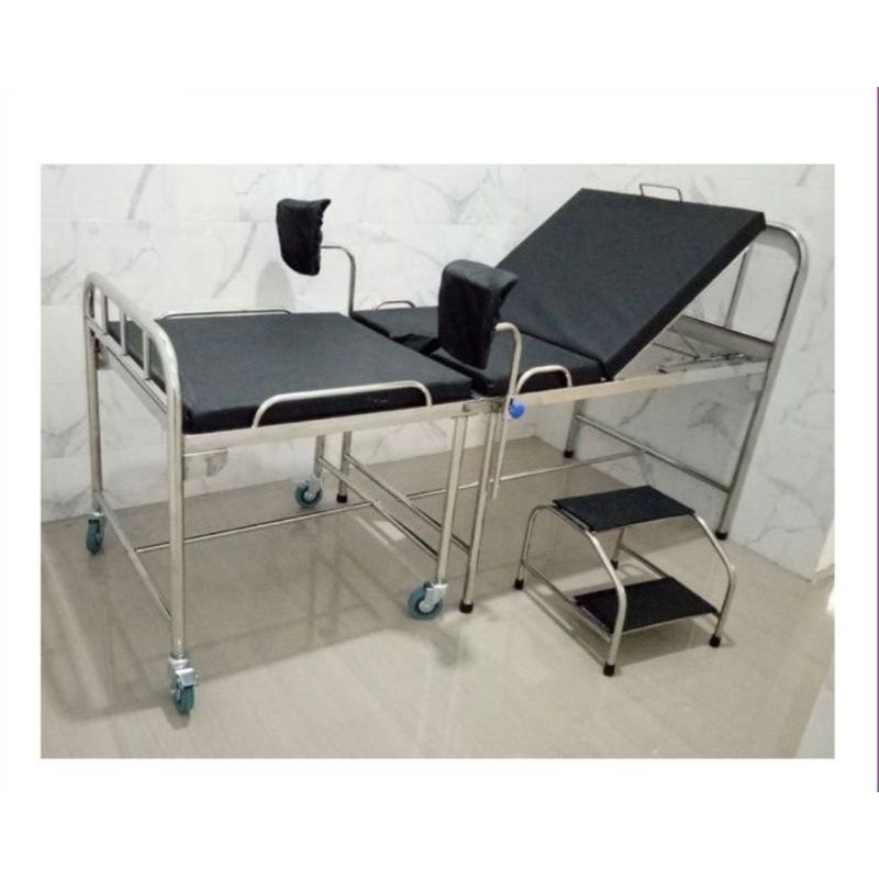 Bed persalinan / Bed Verlos / Bed verlos stainless / Bed partus besi