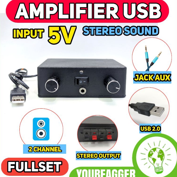 amplifier rakitan 5V stereo 2 channel