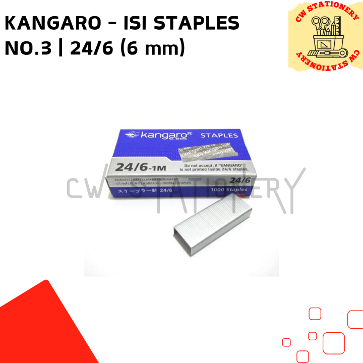 

Kangaro - Isi Stapler / Staples no 3 atau 24/6 (6 mm)