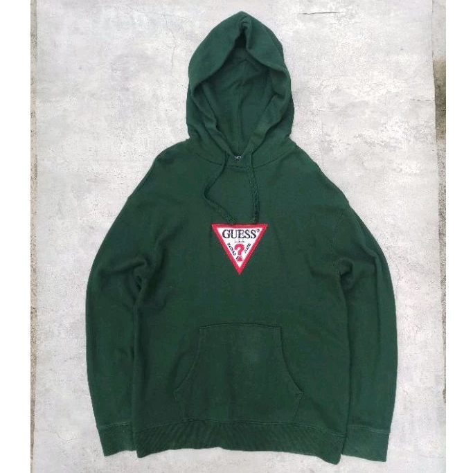 HOODIE GUESS SECOND | GUESS BORDIR TOWEL | HIJAU BOTOL