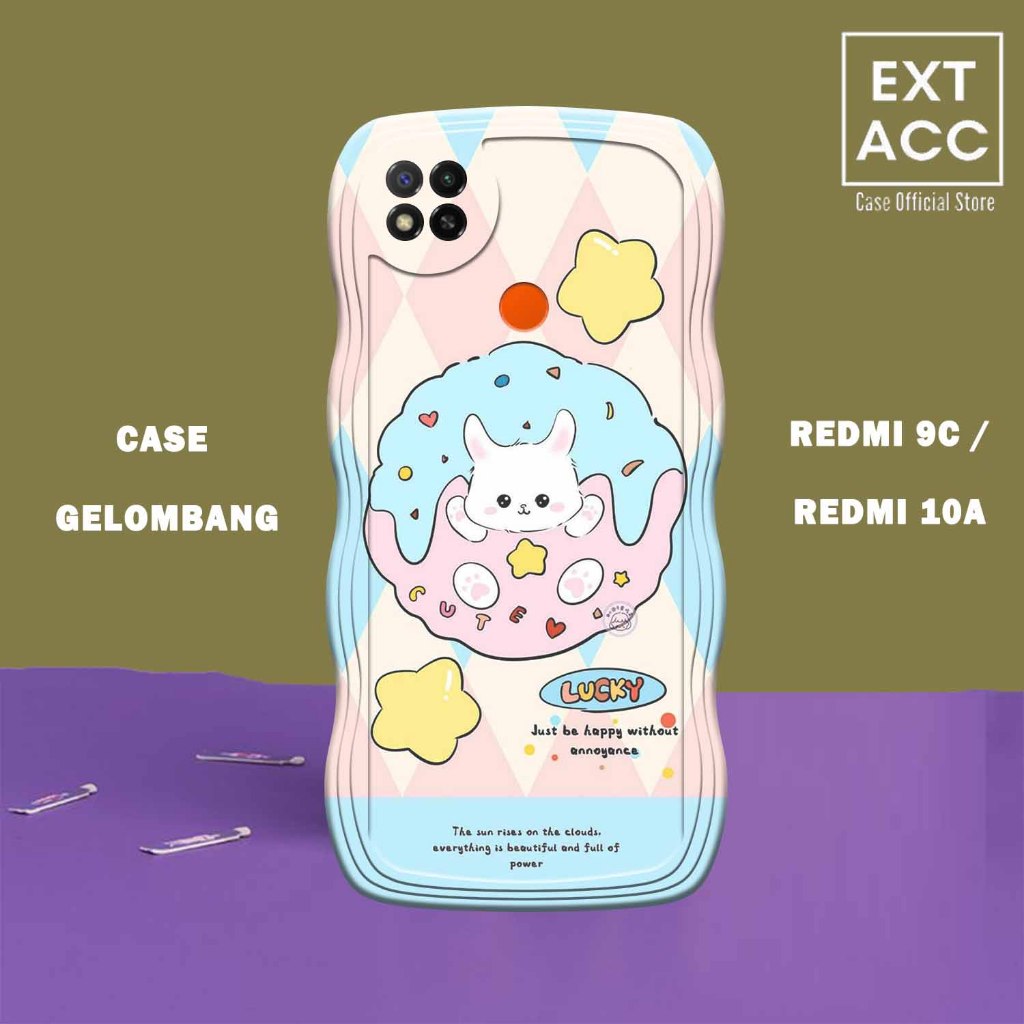 Soft Case GELOMBANG Hp Redmi 9C  -Redmi 10A - Case Pro Camera - Fashion Case Motif Cute - Casing & S