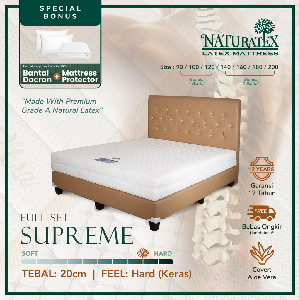 Full Set Kasur Latex Naturatex Orthopedic - Supreme 20cm