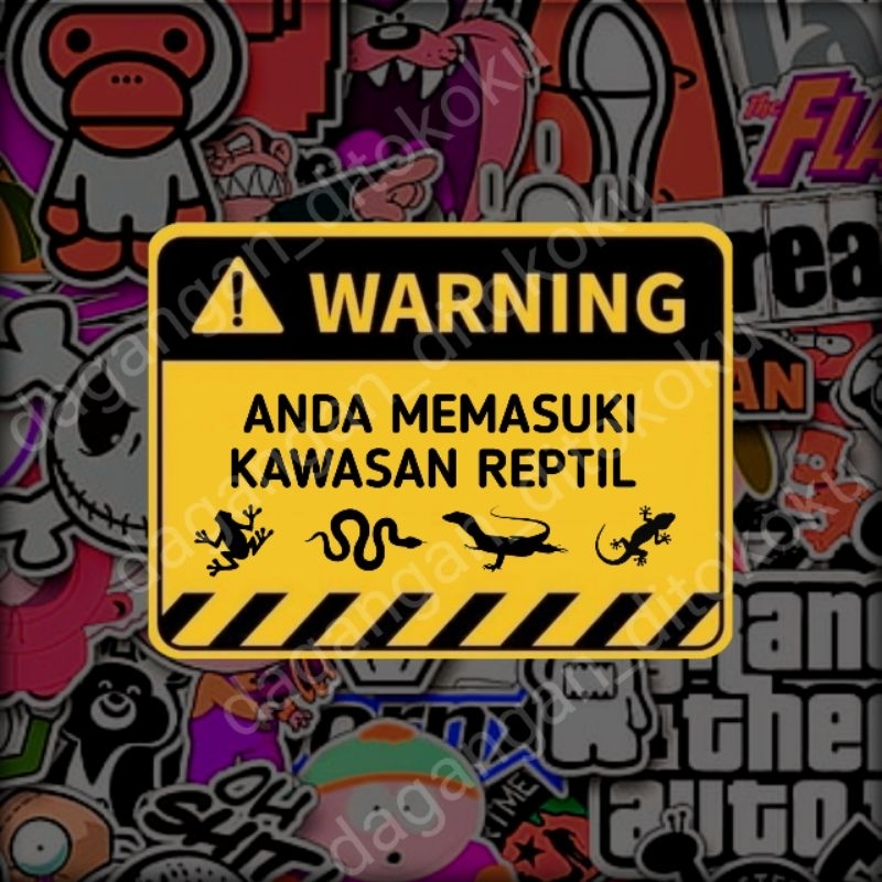 

sticker warning reptil (dapat 2pcs)