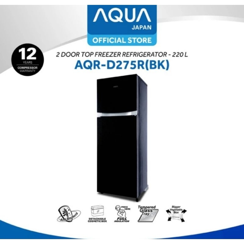 KULKAS AQUA 2 PINTU AQR-D275R INVERTER KULKAS AQUA JAPAN 2 PINTU