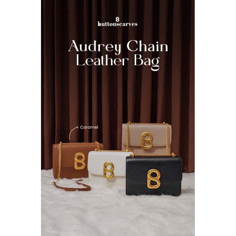 Buttonscarves Audrey Chain Leather Bag Small New