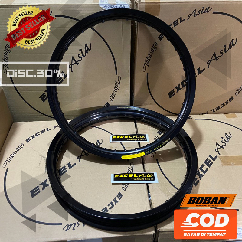 VELK VELG TAKASAGO EXCEL ASIA RIM RING 18 160 185 HITAM GLOSY