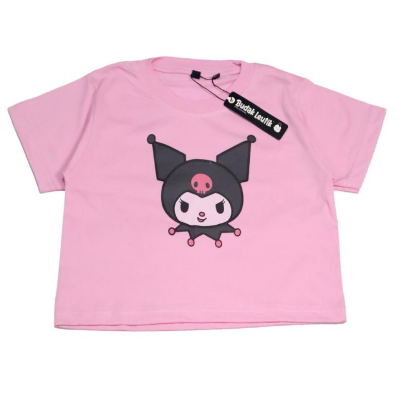BUDAKLEUTIK Kaos Anak Perempuan CROP TOP CropTee Oversize KUROMI