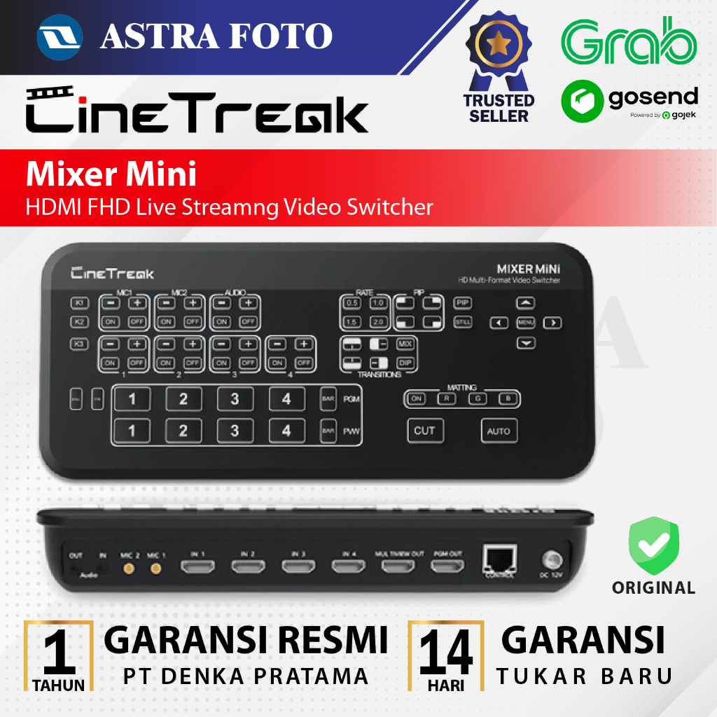 Video Switcher Cinetreak FullHD Mini Mixer Live Streaming