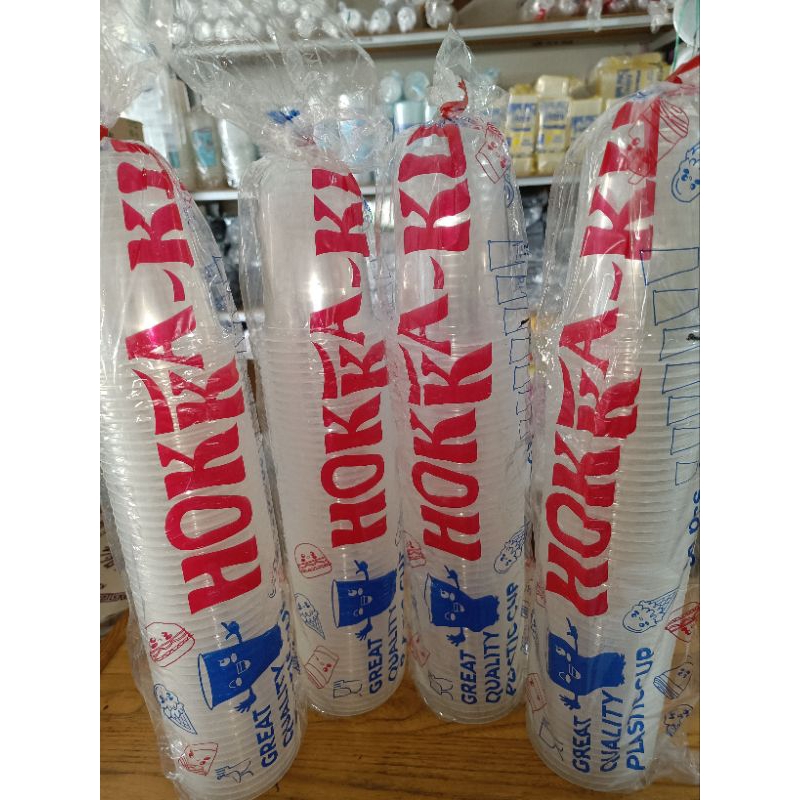 HOKKA gelas plastik oval/cembung/gelas cup 14oz 16oz
