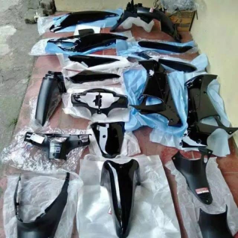 Full Body Supra X 125 D Lama Hitam 2004 2005 2006 WIN | complete set bodi kasar halus motor honda or