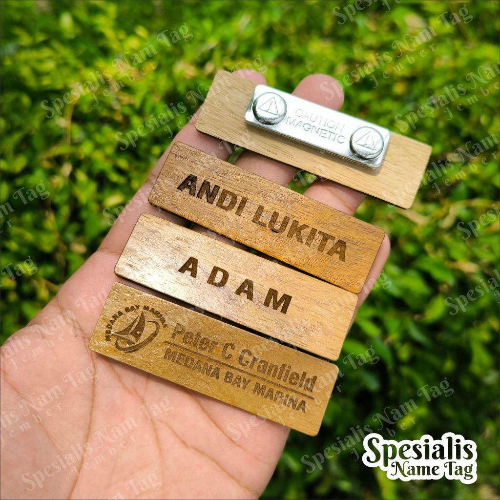 

Name tag Custom nama Wood Nametag Kayu Pinus dan Kayu Jati Name Tag Magnet Custom | Name Tag Kayu | Custom Name Tag | Tag Nama Magnet Custom | Pin Nama Custom Magnet