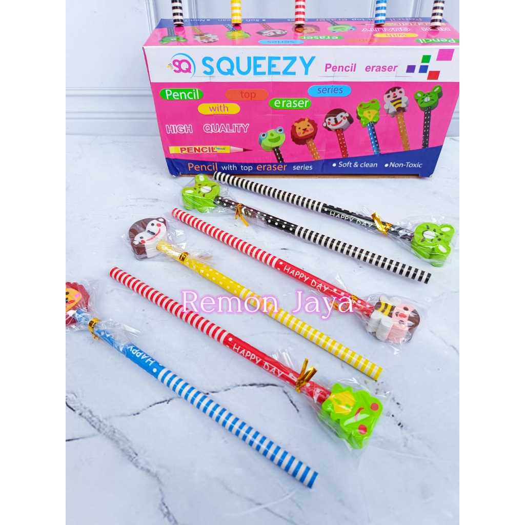 

Ay00! 24 PCS 1 BOX Pensi Ada Penghapus Karakter Unik Lucu / Pensil Fancy / Pensil Penghapus S5691 /
