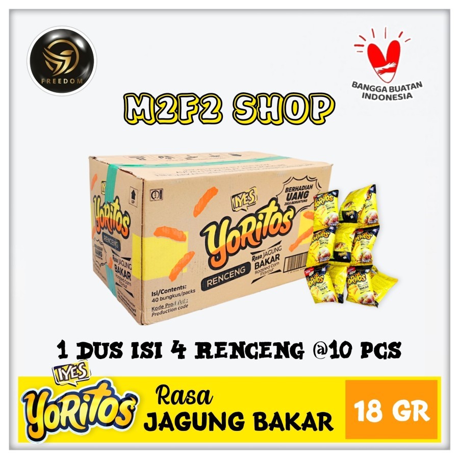 

Iyes Snack Yoritos Roasted Corn Flavour | Camilan Rasa Jagung Bakar Original Sachet - 18 gr (Kemasan Karton)