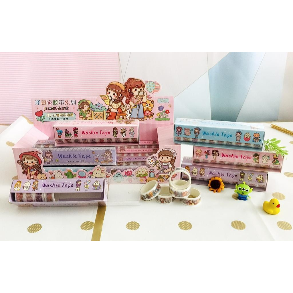

(10 ROLL) WASHI TAPE FANCY / ISOLASI / MASKING TAPE ICE CREAM 15mm x 1m x 10