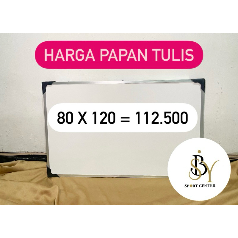 

Papan Tulis Gantung 2 sisi / White Board Gantung/ Papan tulis kapur uk 80x120