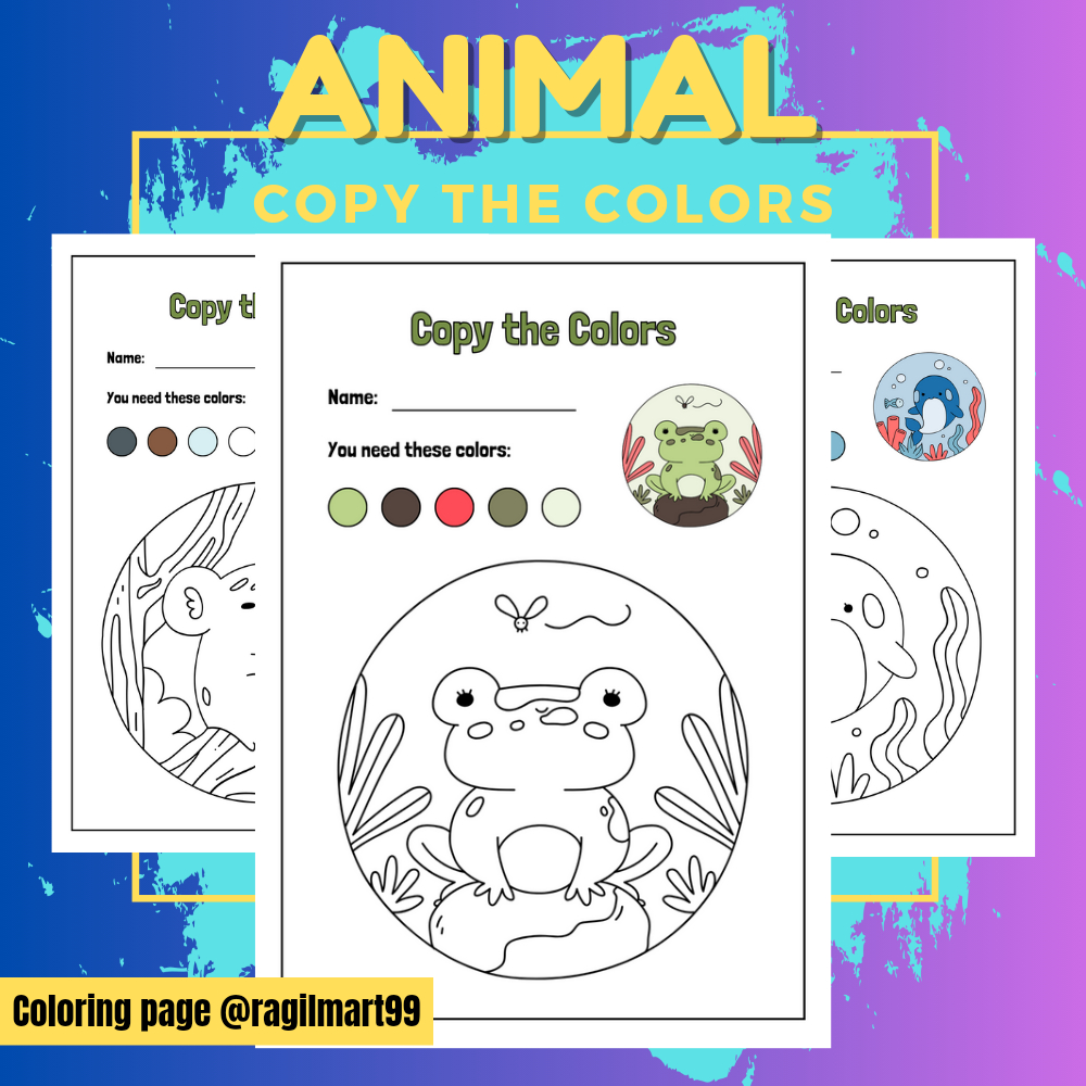 

DIY Coloring Page / Lembar Mewarnai Sketsa A4 80 Gsm Tema Hewan Ada Warna Petunjuk Untuk Pewarnaan