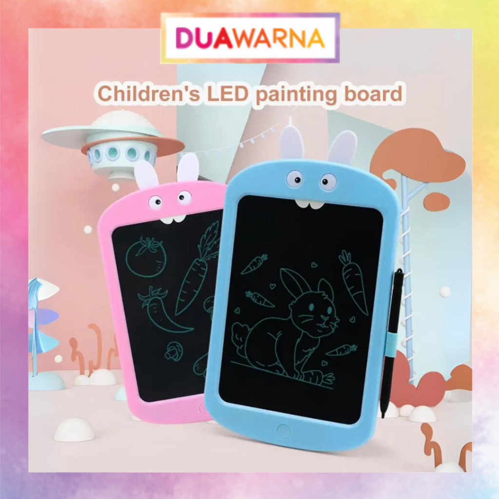 

DuaWarna Papan Tulis LCD Screen Writing Drawing Rabbit Tablet Edukasi 8.5inch Papan Tulis Anak