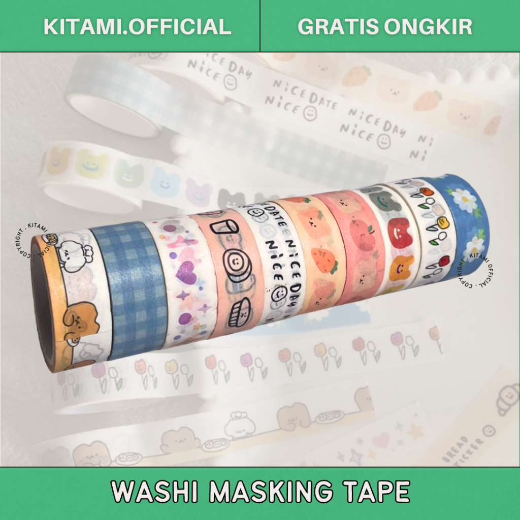 

WASHI TAPE MASKING TAPE BUJO for Planner Journal Scrapbook