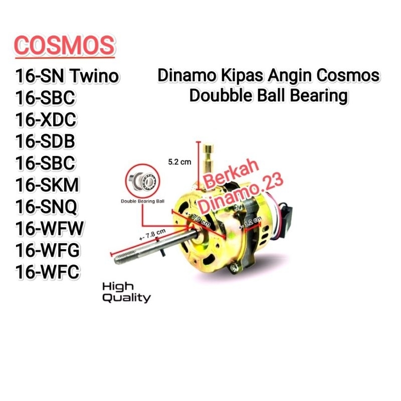 Dinamo / Mesin Kipas Angin Cosmos 16-SN Twino / 16-SBC /16-XDC / 16-SDB / 16-SBC /16-SKM /16-SNQ/ 16