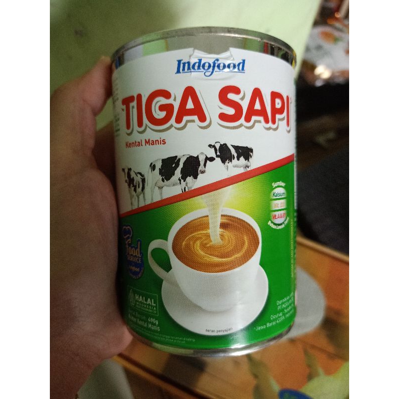 

SUSU KALENG TIGA SAPI 490ML ,PER PCS/KALENG