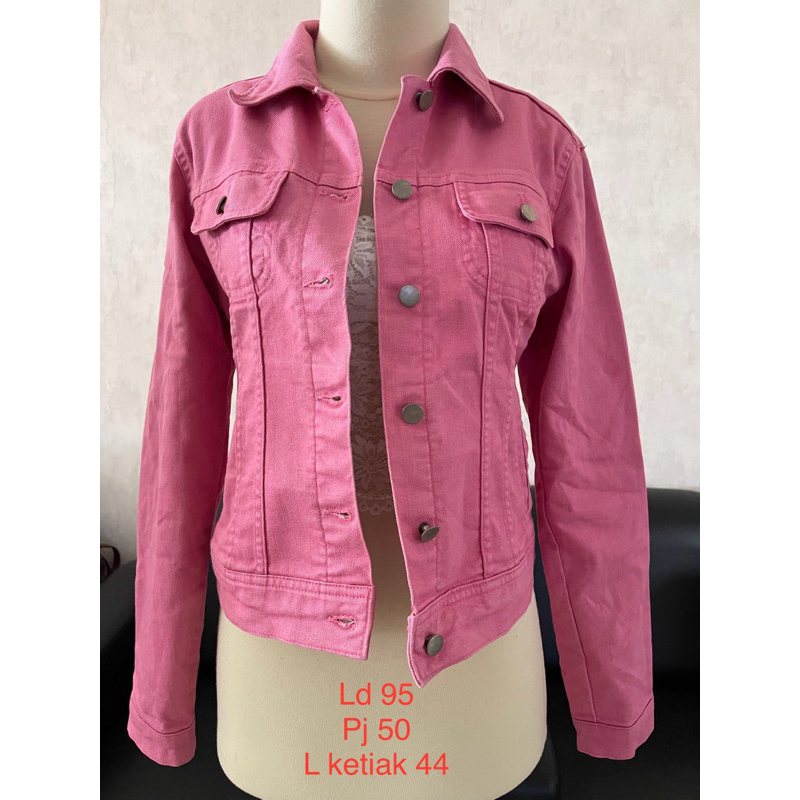 Tmx jeans pink jaket jeans wanita warna pink