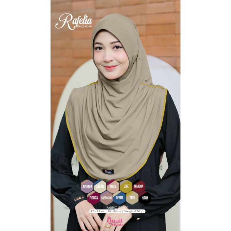 RAFELIA DAILY HIJAB QUAIL ORIGINAL | JILBAB QUAIL JERSEY PAD 2 WARNA | JILBAB SERUT BAHU