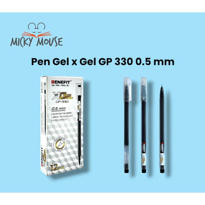 (1pack) Pulpen/Gel Pen Benefit GP 330 0.5 mm / mirip zuixua