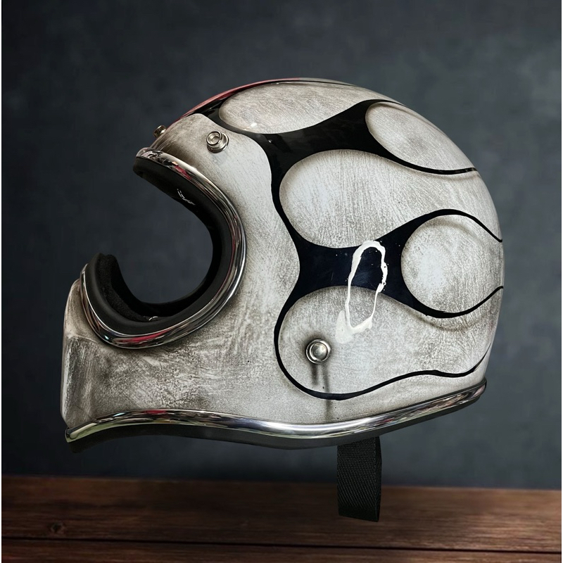 Helm Cakil Custom Patina 3D Flame - Helm custom