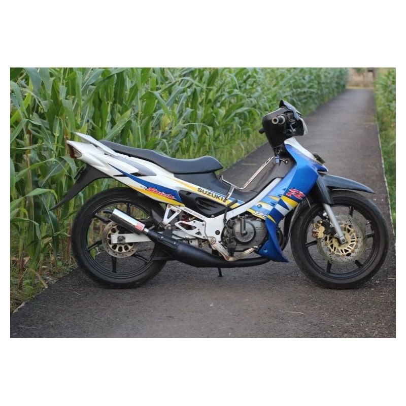 KNALPOT SATRIA 2 TAK HIU LUMBA STANDAR RACING MODEL TAMENG AHM SUPER GARING ORIGINAL MACHINE BUKAN N