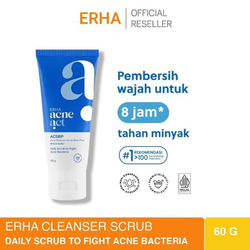 ERHA Acneact Acne Cleanser Scrub Beta Plus ACSBP 60g - Sabun Cuci Muka Jerawat