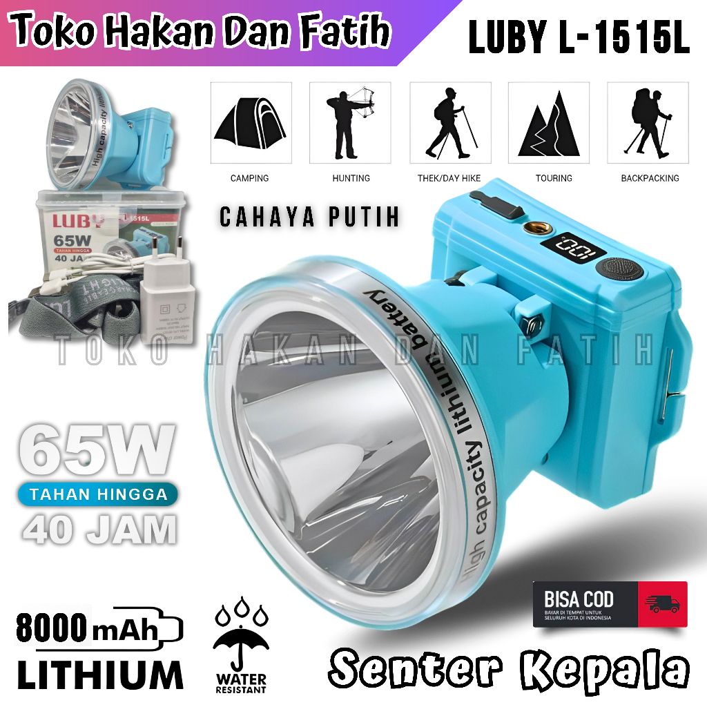 SENTER KEPALA LUBY L1515 65W ,SENTER HEAD LUBY 65WATT L1515 ,HEAD LIGHT LUBY 1515 65W ,SENTER LUBY 6
