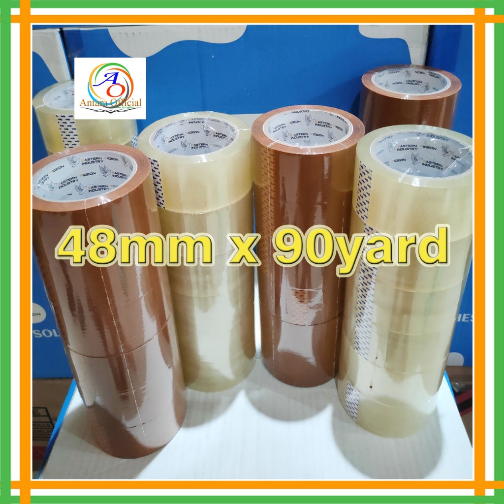 

Lakban 2 Inch 48mmx90yard 1 Pack isi 6 Roll 45 micron Isolasi Selotip Clear Adhesive Tape Lakban Bening Coklat Opp Packing Transparan Super Lengket