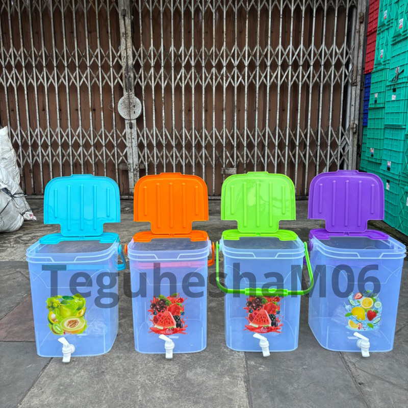 Toples Es Buah + Kran Kiara 20 Liter / Aquarium Es buah / Tempat Es Buah / Dispenser
