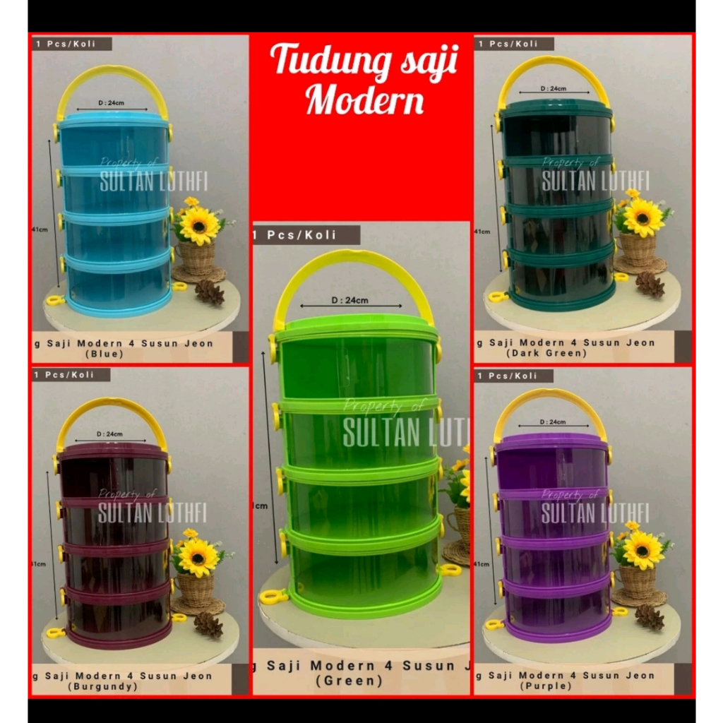 Tudung saji modern JEON 4 susun sudah rakitan