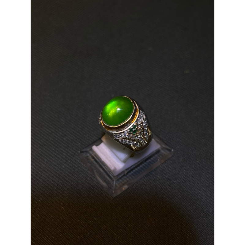 CINCIN PERMATA BATU GIOK BURMA RING MEWAH PERAK 925 TERMURAH