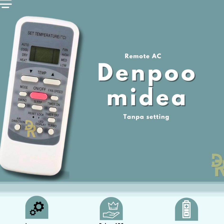 Remot Remote AC Midea Dast Denpoo R51M Multi Universal K 81 tanpa setting u Kemasan Baru