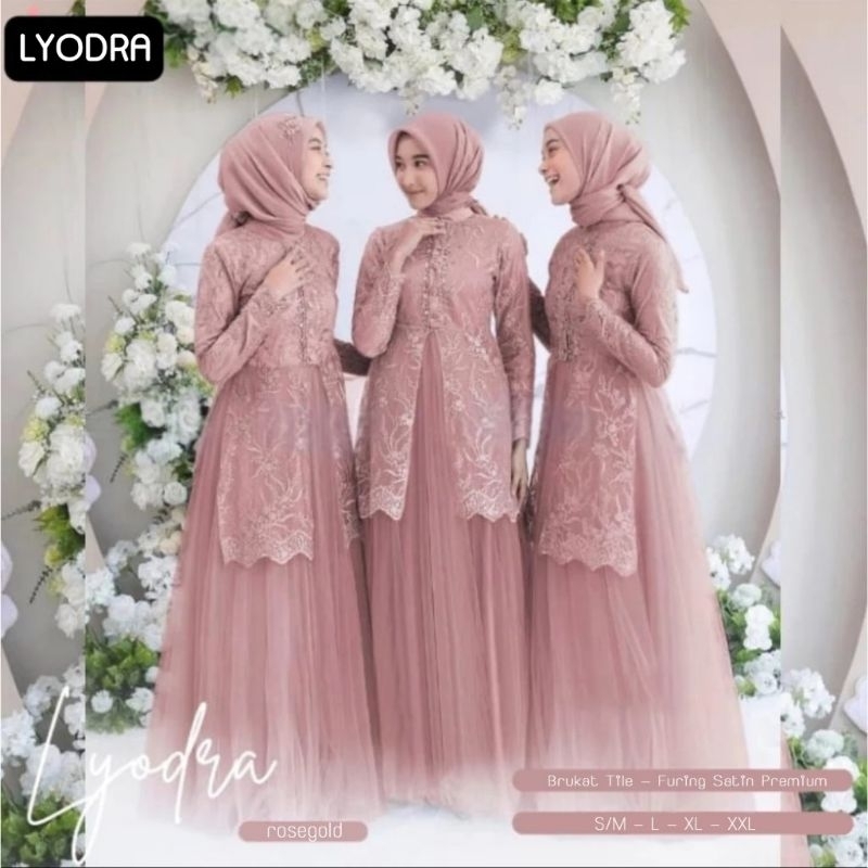(NEW 2024) LYODRA - Baju Gamis Full Brukat Brokat Tile Tille Tulle Satin Maxmara  Premium Remaja Wan