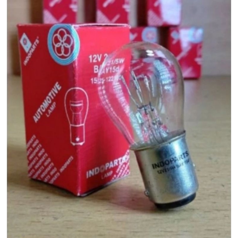DOP BOHLAM BELAKANG LAMPU REM LAMPU STOP MERK INDOPART 12V 5W UNTUK SEMUA MOTOR BEAT SCOOPY VARIO