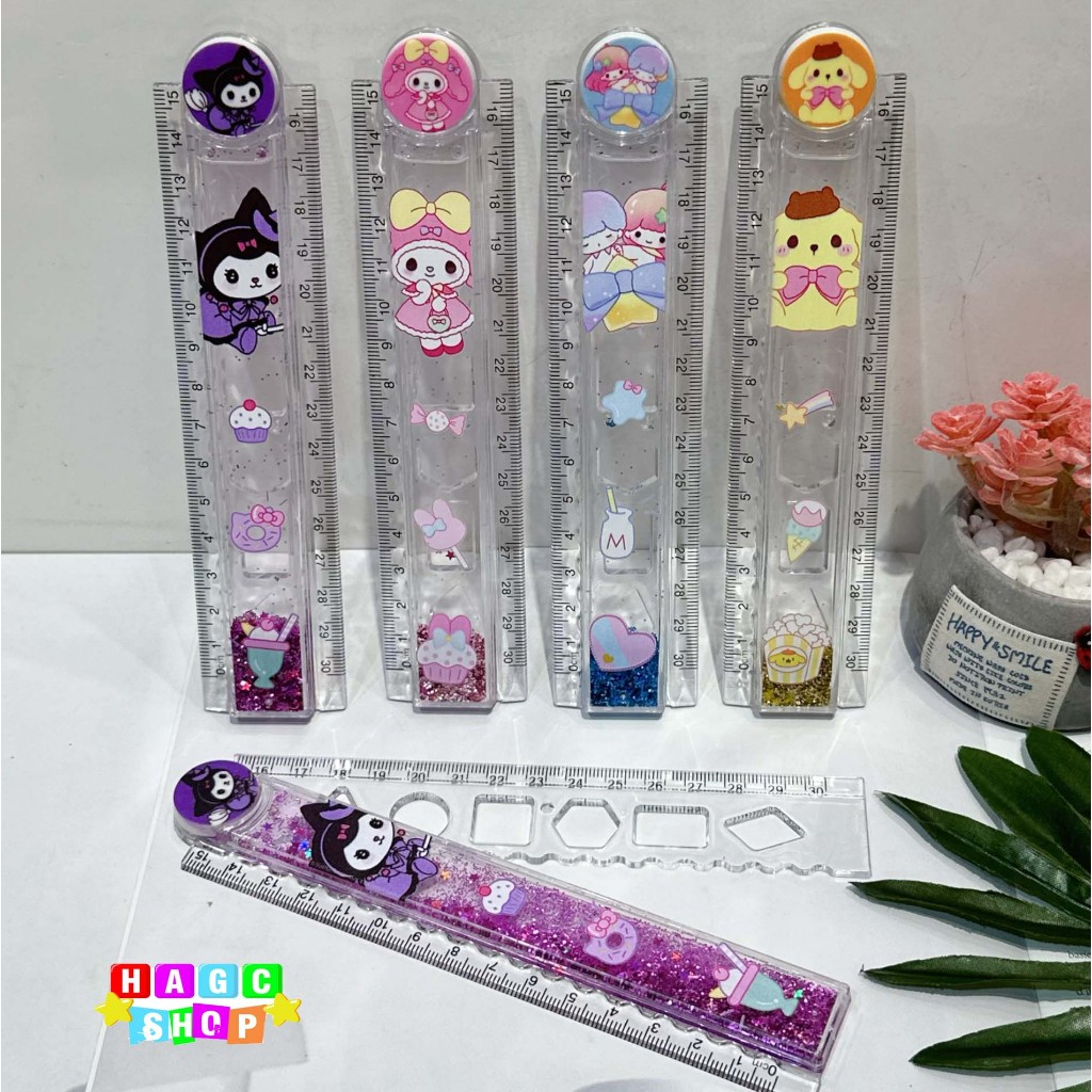 

Hagcshop Penggaris lipat Sanrio 30cm MELODY POMPOMPURIN KUROMI 2TWINSTAR