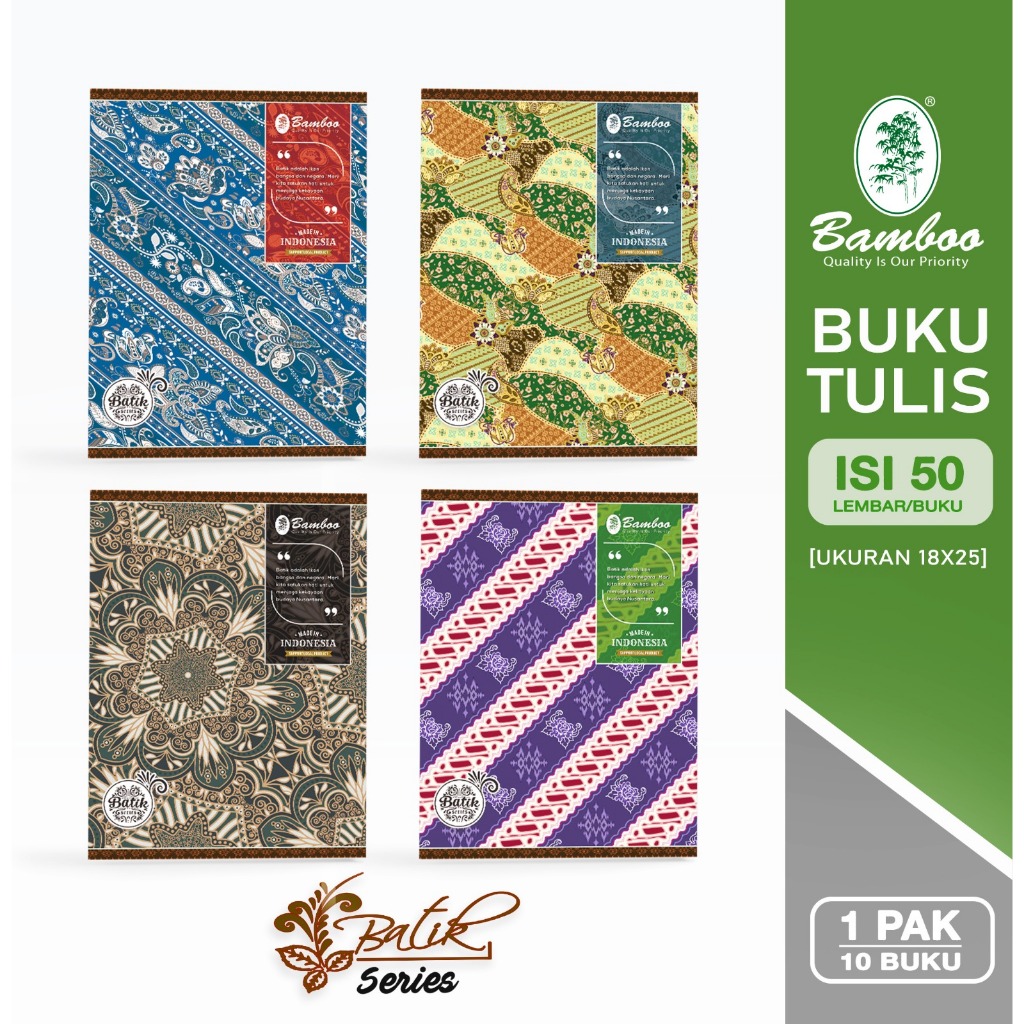 

Bamboo Buku Tulis Boxy 50 Batik Series